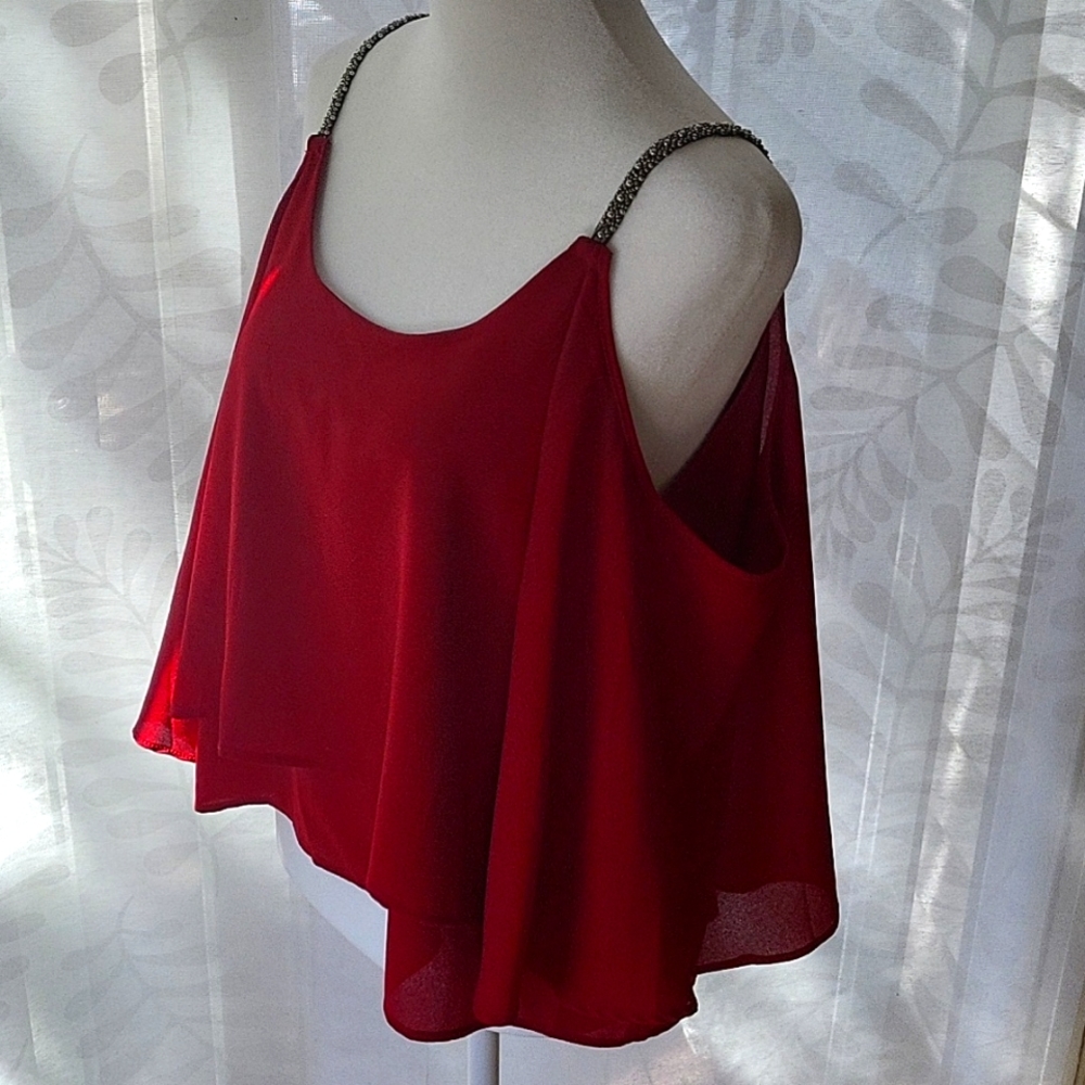 Beaded detail Strap Top Lovemarks♡ | Size S | Red
